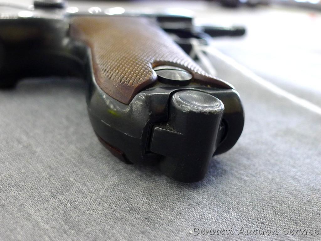 Erma EP.22 German Luger pistol chambered .22LR. 4-1/2" barrel has a bright bore and good rifling.