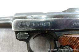 Erma EP.22 German Luger pistol chambered .22LR. 4-1/2" barrel has a bright bore and good rifling.