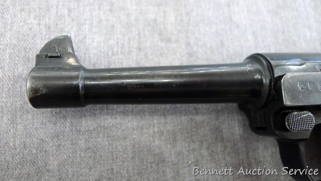Erma EP.22 German Luger pistol chambered .22LR. 4-1/2" barrel has a bright bore and good rifling.