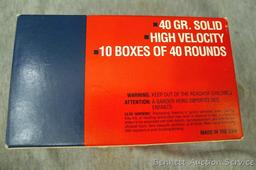 400 rounds of Federal Hi-Power .22, 40 gr. solid ammunition.