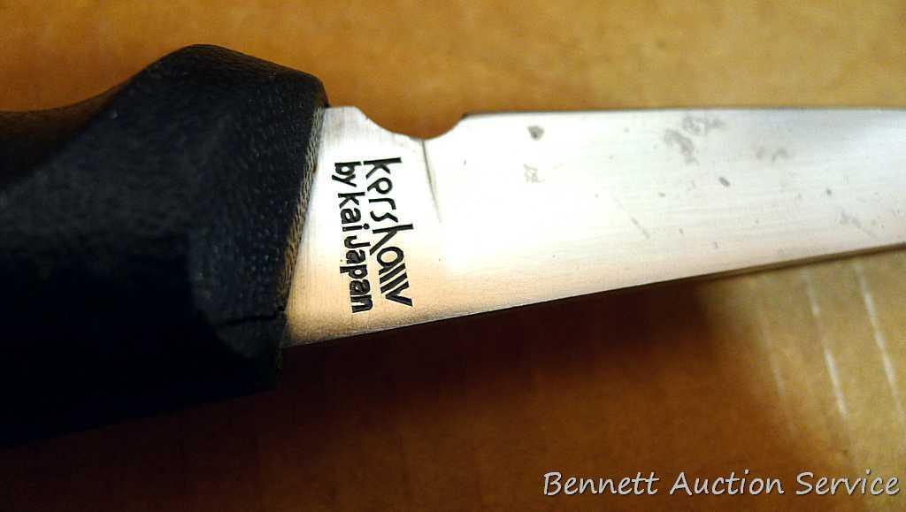 Kershaw filet knife with sheath measures approx. 12" long overall.