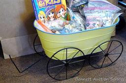 New in package toy tool kit; cute little wagon filled with little toys, crafts, crayons, puzzles,