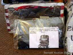 No shipping. Automotive items including travel blanket; unopened four quarts 5W-30 and powering