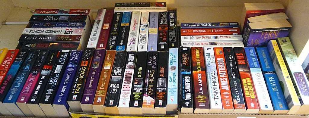 Three boxes of books. See pictures for authors and titles.
