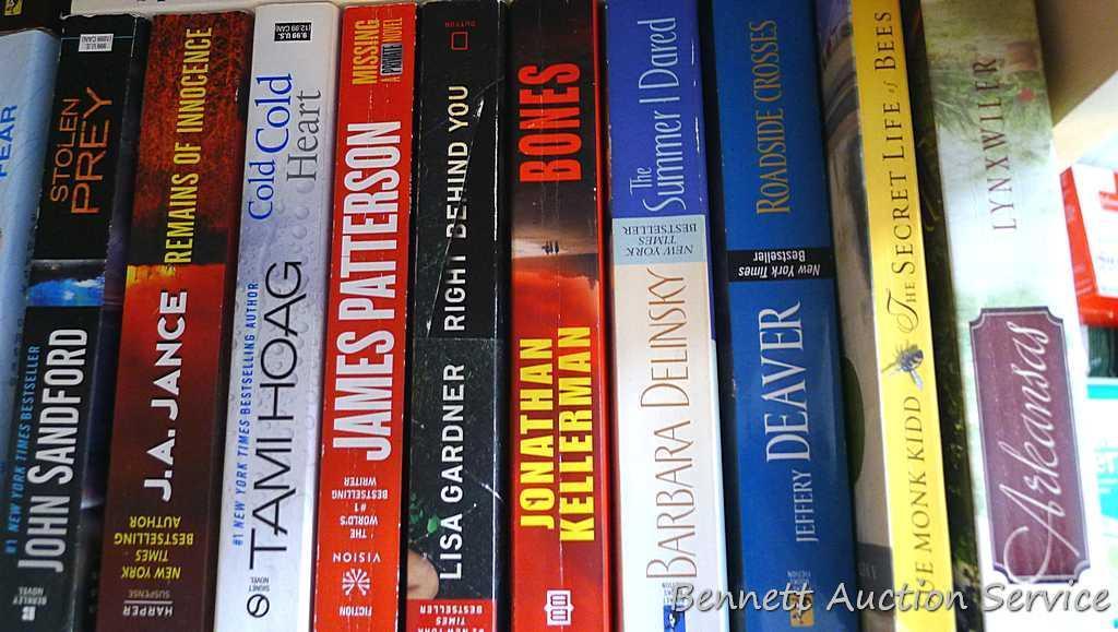 Three boxes of books. See pictures for authors and titles.