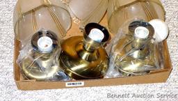 Three ceiling light fixtures with glass globes 5-1/4" x 6".