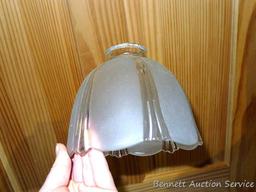 Three ceiling light fixtures with glass globes 5-1/4" x 6".