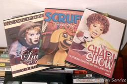Fitness VHS tapes, plus some cassette tapes - some blank and new, some Christmas music, etc.;