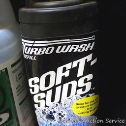 No shipping. Full & partial containers of windshield cleaner, Simple Green, car wash, more.