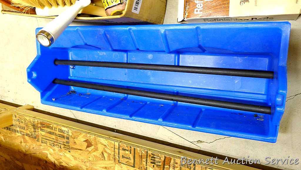 Wall paper and painting tools including wall paper tray, tool set, paint rollers, paint pads, tape,