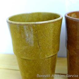 Three US Military field coffee cups are made of melamine or melmac by Halsy. Vietnam era dates 1961,