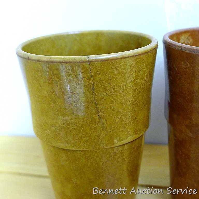 Three US Military field coffee cups are made of melamine or melmac by Halsy. Vietnam era dates 1961,