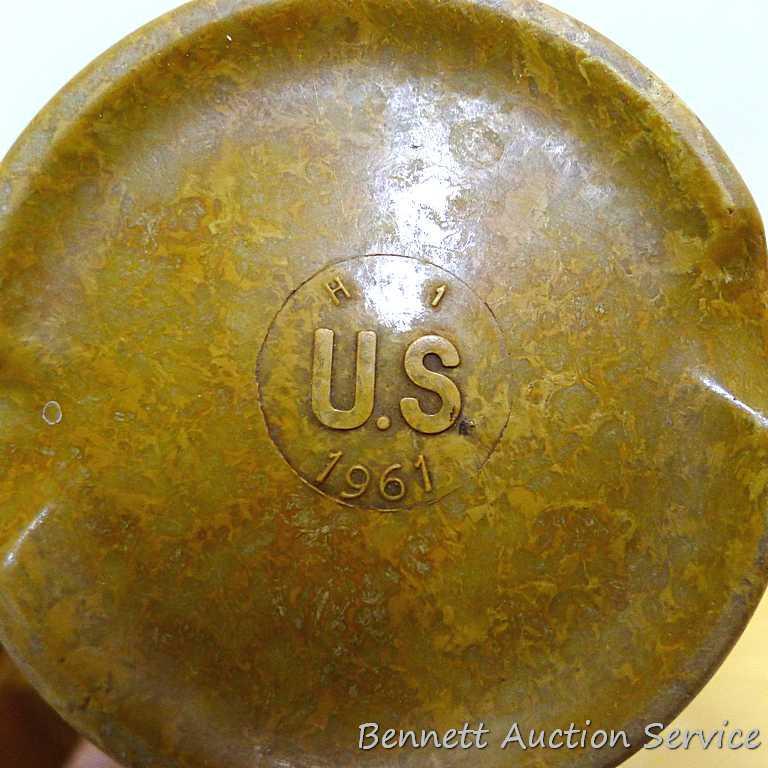 Three US Military field coffee cups are made of melamine or melmac by Halsy. Vietnam era dates 1961,