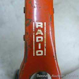 Really cute vintage Radio brand scooter measures only 28" to handle bars and is 30" long.