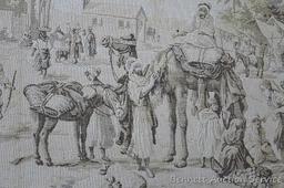 Beautiful detailed tapestry made in Belgium has a wooden frame and is 22" x 41".