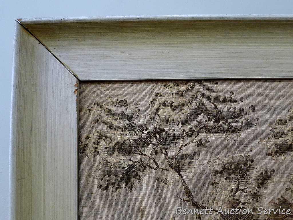 Beautiful detailed tapestry made in Belgium has a wooden frame and is 22" x 41".