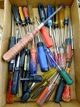 Lots of screw drivers and one 14-1/2" pry type bar.