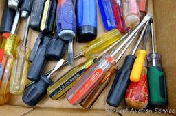 Lots of screw drivers and one 14-1/2" pry type bar.