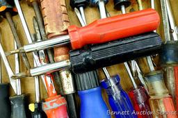 Lots of screw drivers and one 14-1/2" pry type bar.