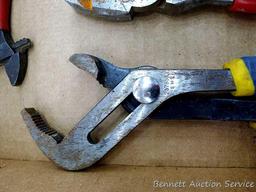 Vise Grip 10" slip joint pliers; Crescent 10" adjustable wrench; Crescent 6" adjustable wrench;