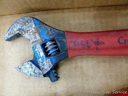 Vise Grip 10" slip joint pliers; Crescent 10" adjustable wrench; Crescent 6" adjustable wrench;