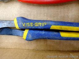 Vise Grip 10" slip joint pliers; Crescent 10" adjustable wrench; Crescent 6" adjustable wrench;