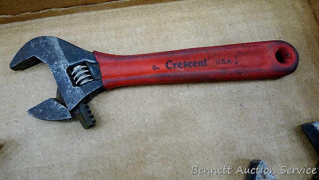 Vise Grip 10" slip joint pliers; Crescent 10" adjustable wrench; Crescent 6" adjustable wrench;