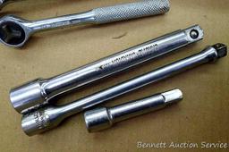Grip 1/2" drive reversible ratchet with quick release; ACE 1/4" drive reversible ratchet; 6" x 1/2"