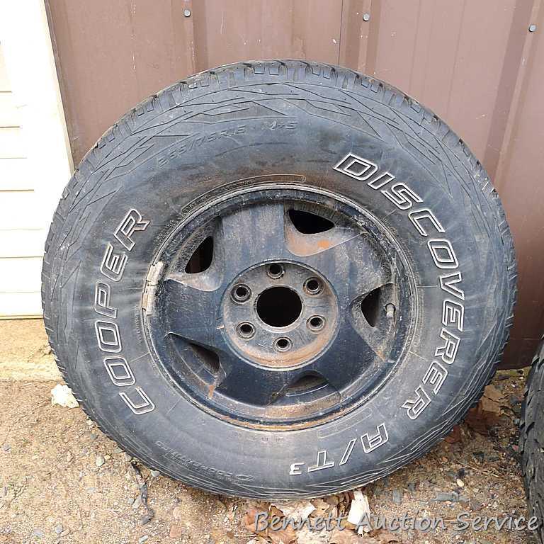 Set of Cooper Discover A/T3 tires came off of a 1998 GMC truck. 265/75R16 M+S, 116T standard load.