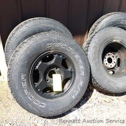 Set of Cooper Discover A/T3 tires came off of a 1998 GMC truck. 265/75R16 M+S, 116T standard load.