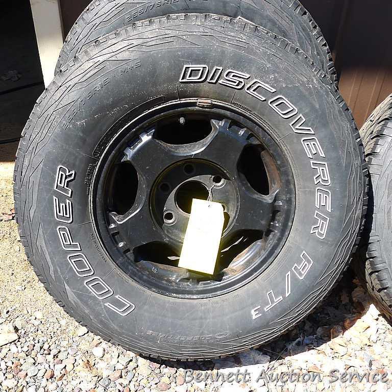 Set of Cooper Discover A/T3 tires came off of a 1998 GMC truck. 265/75R16 M+S, 116T standard load.