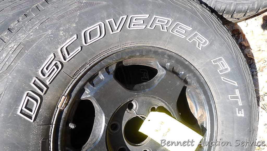 Set of Cooper Discover A/T3 tires came off of a 1998 GMC truck. 265/75R16 M+S, 116T standard load.