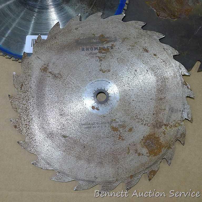 Craftsman and other 12" carbide and combination circular saw blades have 1" and 3/4" center holes;
