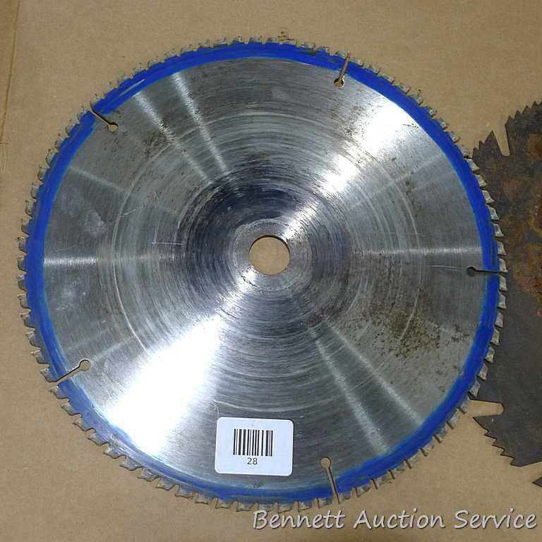 Craftsman and other 12" carbide and combination circular saw blades have 1" and 3/4" center holes;