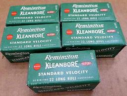 250 rounds of Remington Kleanbore .22 long rifle standard velocity ammunition.
