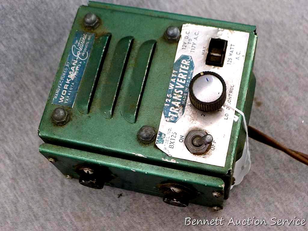 Workman model no. BX125 12v.-117v. transverter, 125 watt, 5" tall.