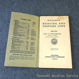 Wisconsin 1943-1944 Hunting and Trapping Laws booklet.
