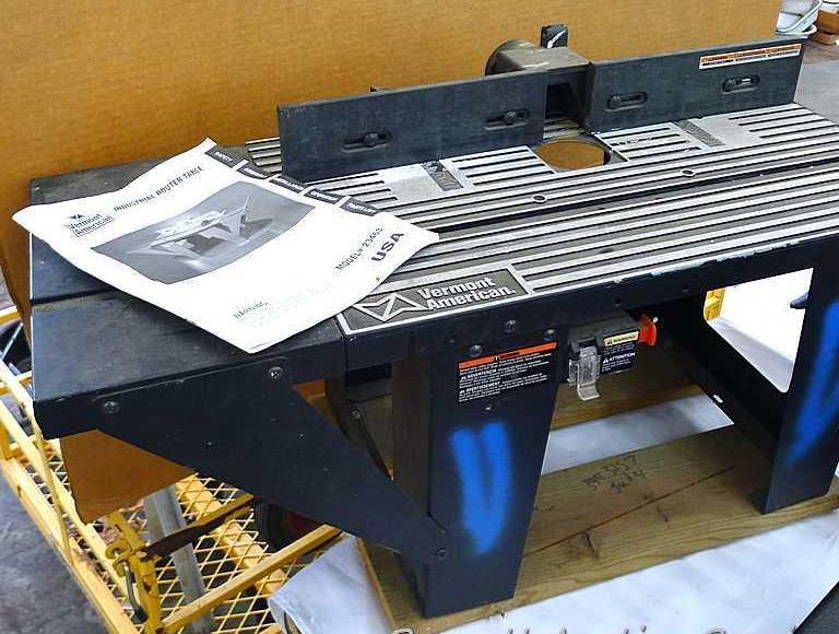 Vermont American industrial router table model #23463 is 40" x 14" x 14".
