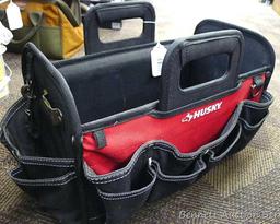 Extremely handy Husky tool organizer with many compartments and pockets measure aprox. 15"x 8" x 9"