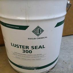 5 gallon Euclid Chemical Luster seal 300 clear, non-yellowing concrete cure and seal. Bucket of roof