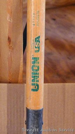 Union tree planting shovel, nice Libman broom, handy Ace utility shovel, and a 29-1/2" wide snow