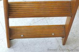 Nice sturdy folding step stool.12-1/2" x 22-1/2" tall.