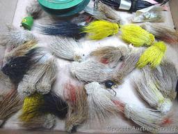 Fishing flies up to 3-1/2", Shakespeare size E Wonderfloat finished fly line, other fly line.
