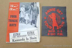 Milwaukee Journal compilation of the articles about the Kennedy Assassination; prints of Presidents