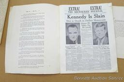 Milwaukee Journal compilation of the articles about the Kennedy Assassination; prints of Presidents