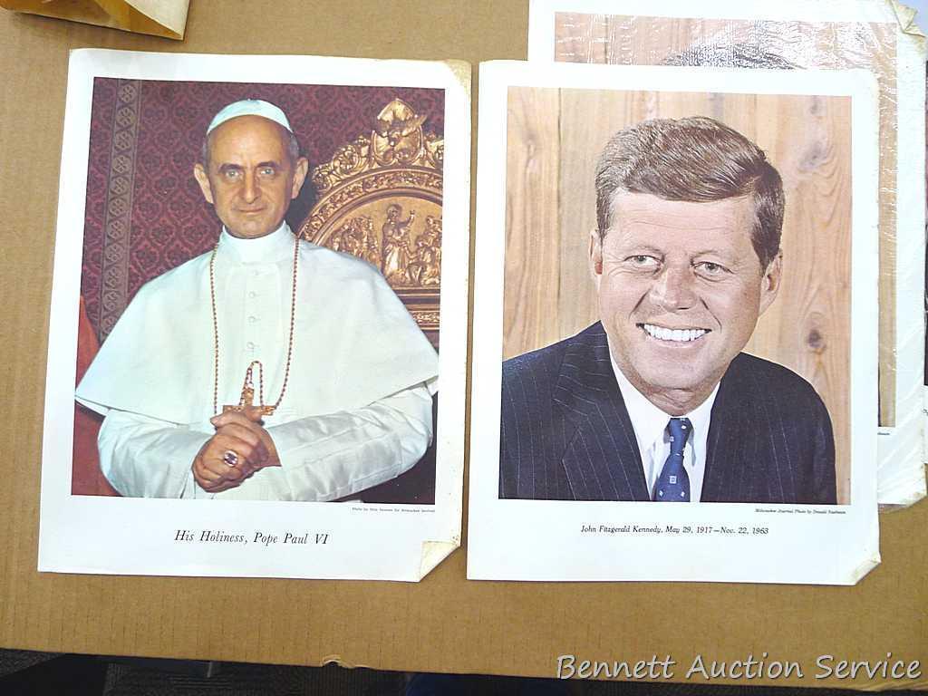Milwaukee Journal compilation of the articles about the Kennedy Assassination; prints of Presidents