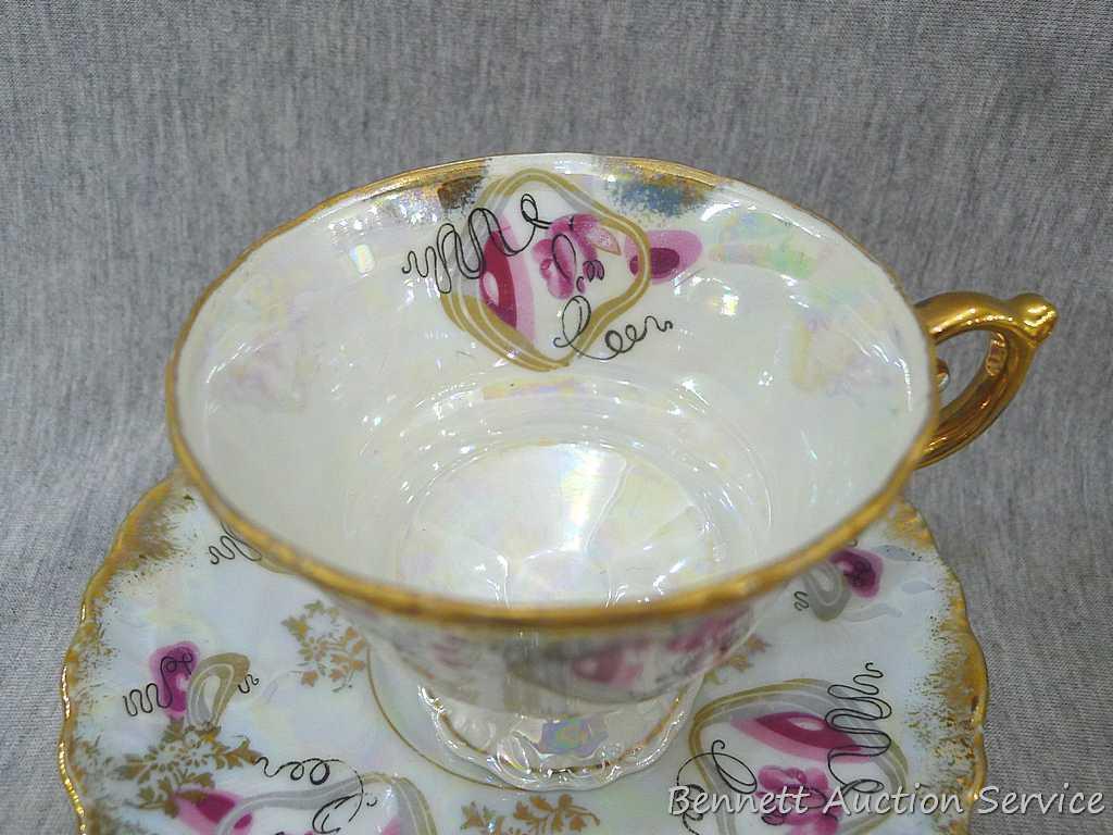Two Royal Sealy China teacups and saucers were made in Japan. Look to be in good condition. Saucers