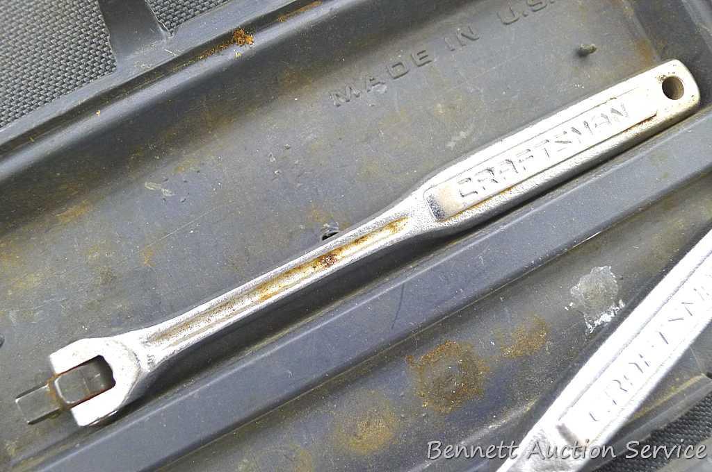 1/4" drive ratchet, T-bar, breaker bar, extensions and sockets. Most all Craftsman plus S-K and