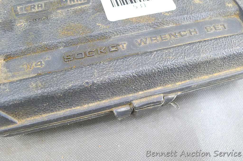 1/4" drive ratchet, T-bar, breaker bar, extensions and sockets. Most all Craftsman plus S-K and