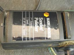 Black & Decker 7" polisher/sander, runs and is No. 9531. Abrasive discs and buffing wheels in lot